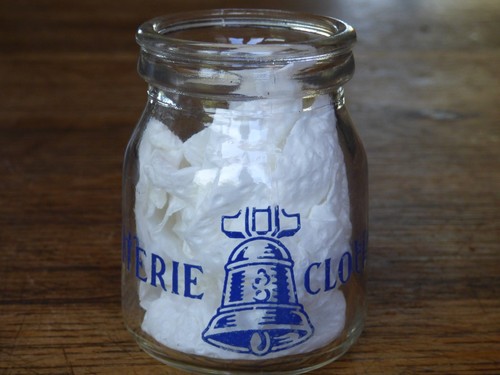 Pot yaourt ancien verre - en,